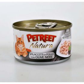 

Влажный корм Petreet для кошек, куриная грудка с оливками, ж/б, 70 г