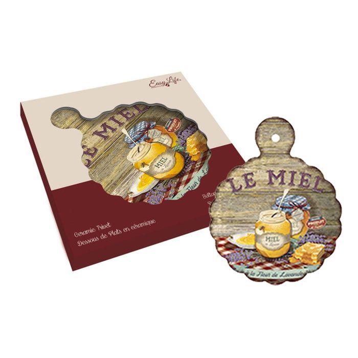 Подставка керамическая с ручкой 20х25см "Мёд" (Винтаж)