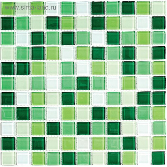 Мозаика вид растяжки Bonaparte, Jump Green №3 300х300х4 мм
