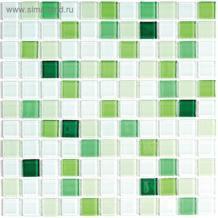 Мозаика вид растяжки Bonaparte, Jump Green №5 300х300х4 мм