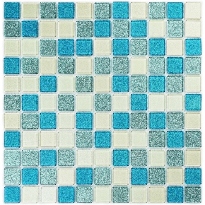 Мозаика стеклянная Bonaparte, Shine Blue 300х300х4 мм цена и фото
