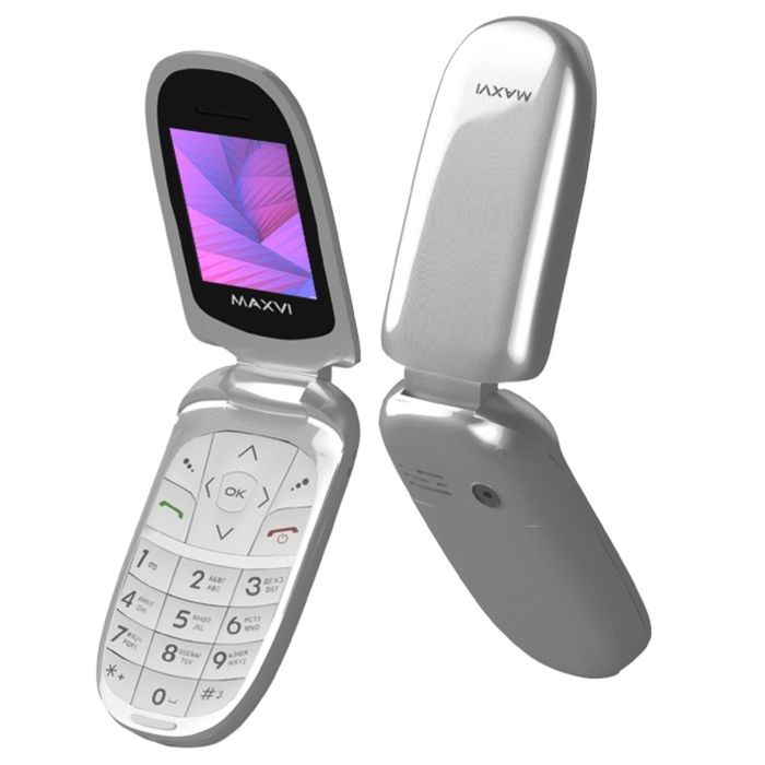 Сотовый телефон Maxvi E1, серебристый