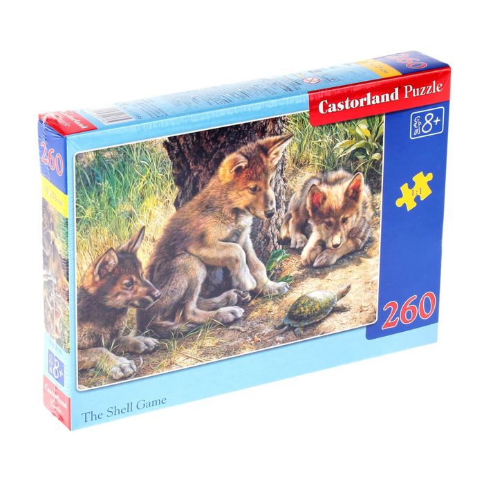 Миди-Пазлы "Волчата с черепахой", 260 элементов