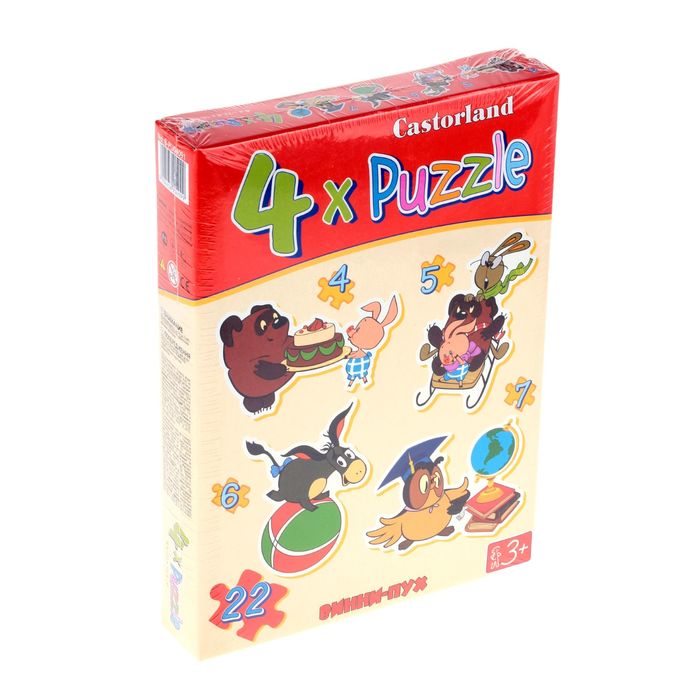 Пазлы "Винни Пух", 4,5,6,7 элементов