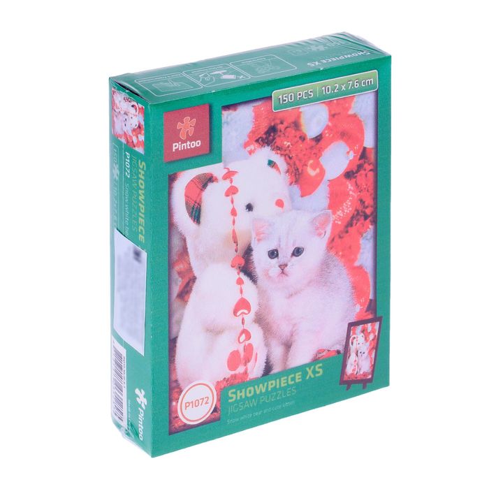 Пазлы "Белый медвежонок и котенок", 150 элементов