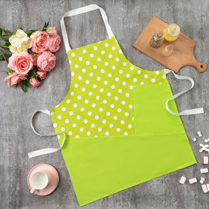 Фартук "Этель" Зелёное яблоко (вид 4), 100% хл, рогожка, 165 г/м2