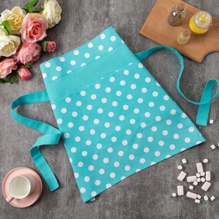 Фартук "Этель" Мятная карамель укороченный, 100% хл, рогожка, 165 г/м2