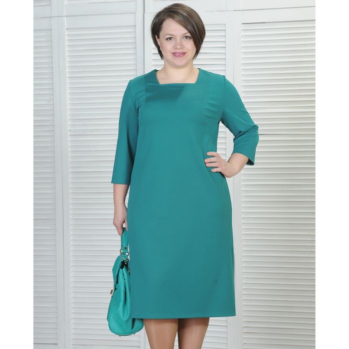 Платье женское 6003, размер 54, рост 164 см, цвет зеленый