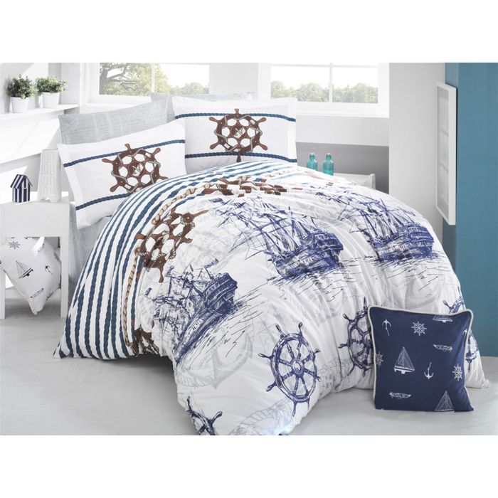 Постельное бельё евро MARINE, размер 240х260 см, 200х220 см, 50х70 см-2 шт., ранфорс, 115 гр/м2   22