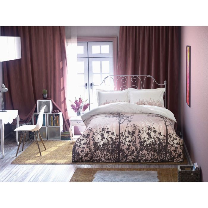 Постельное бельё евро YAKAMOZ 1, размер 240х260 см, 200х220 см, 50х70 см-2 шт., ранфорс, 115 гр/м2