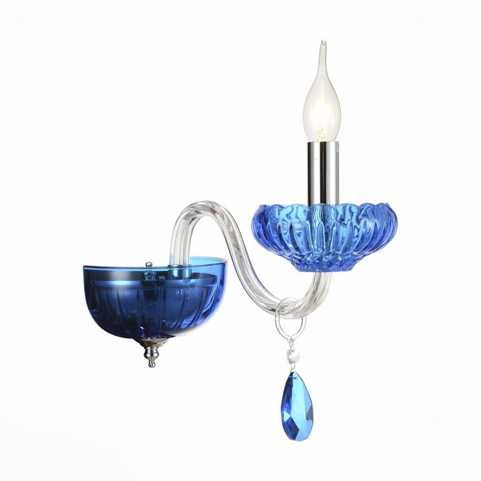 Бра LAZULI 40Вт Е14 хром, синий 30см