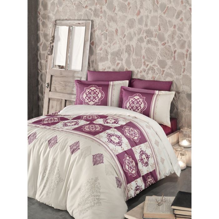 Постельное бельё евро MANDELA 2, размер 240х260 см, 200х220 см, 50х70 см-4 шт., сатин, 125 гр/м2   2