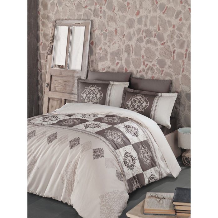 Постельное бельё евро MANDELA 3, размер 240х260 см, 200х220 см, 50х70 см-4 шт., сатин, 125 гр/м2   2