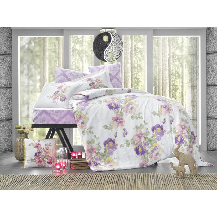 КПБ семейный APRIL 2, размер 240х260 см, 160х220 см- 2 шт., 50х70 см-4 шт., ранфорс 115 гр/м2   2226