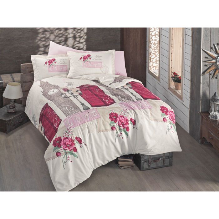 Постельное бельё евро LONDON STORY, размер 240х260см, 200х220 см, 50х70 см-2 шт., ранфорс, 115 гр/м2