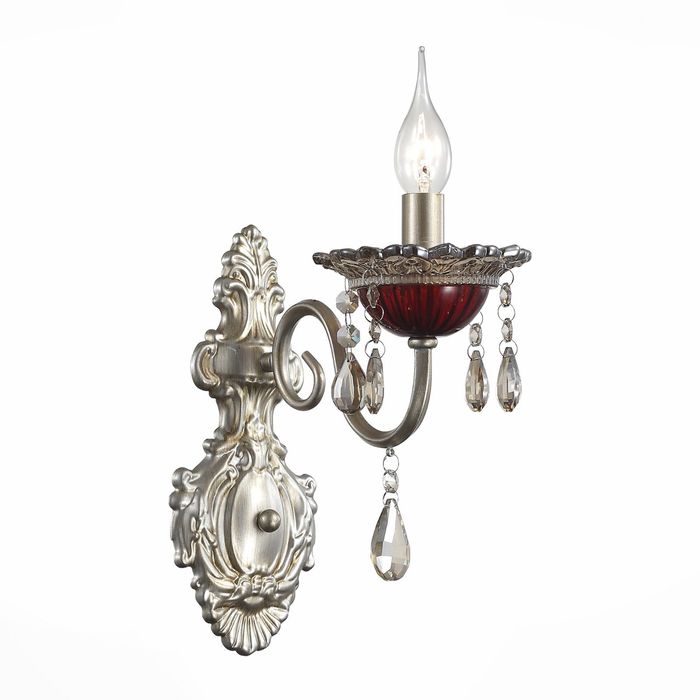 Бра RUBINO 40Вт Е14 серебро 33см