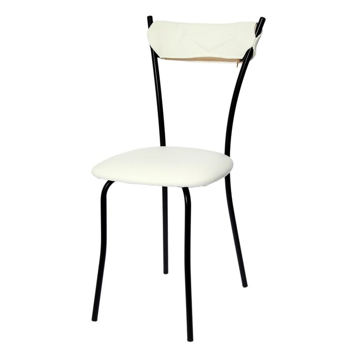 Стул "Котура", цвет обивки белый эко, каркас черный