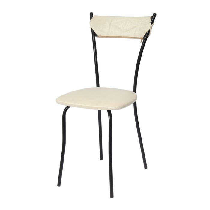 Стул "Котура", цвет обивки снежный, каркас черный