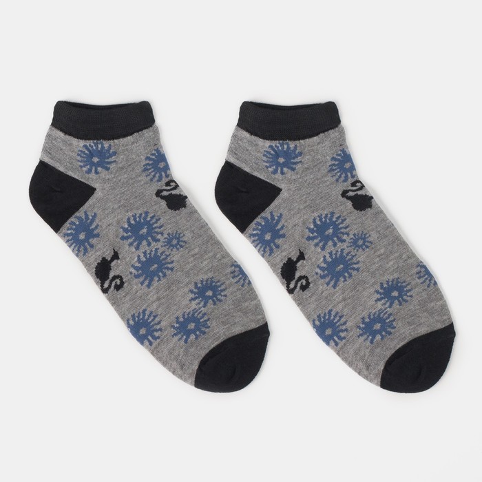 Носки женские укороченные, размер 23, цвет серый