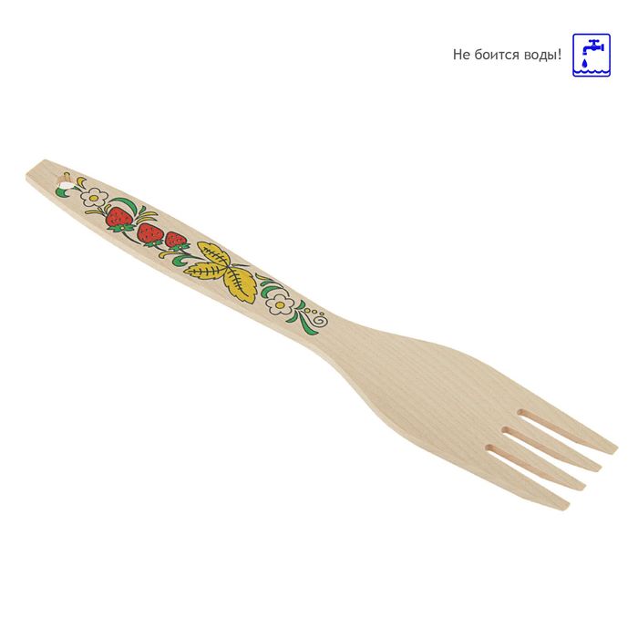 Вилка деревянная "Хохлома-3"