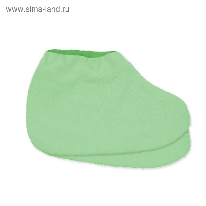 Носки для парафинотерапии JessNail, махровые светло-зелёные/зелёные, пара