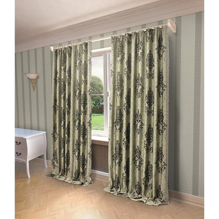 Шторы «Амадей», размер 200х280 см — 2 шт, цвет серый