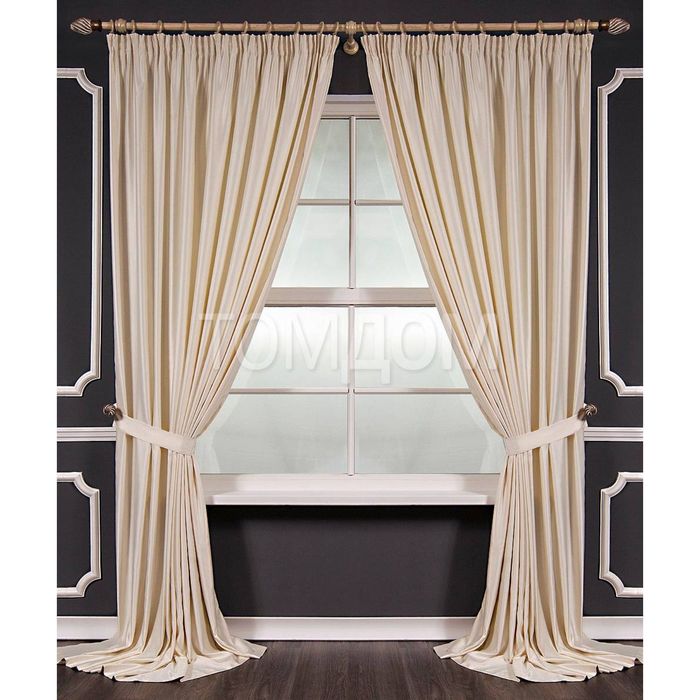 Шторы «Гипсон», размер 200х270 см - 2 шт, цвет сливочный