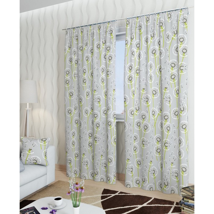 Шторы «Делли-К», размер 150х260 см - 2 шт, цвет серый