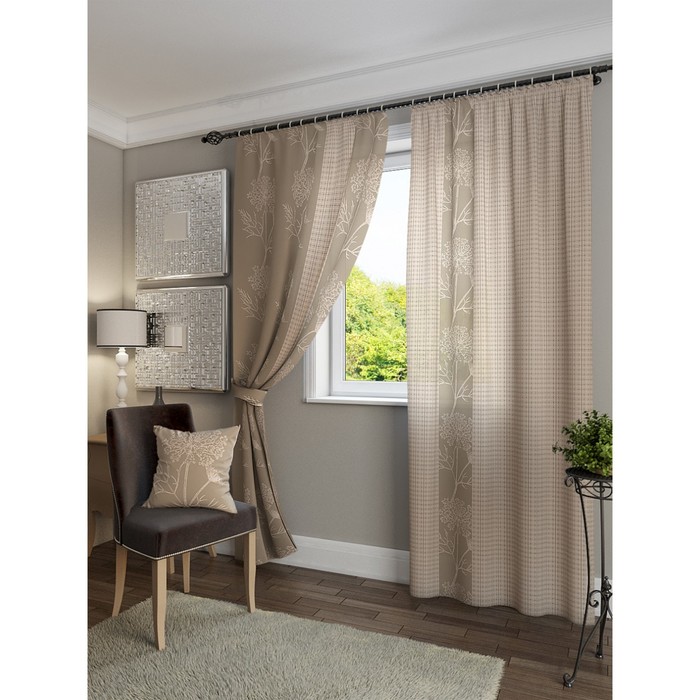 Комплект штор «Вишес», размер 150х280 см - 2 шт и 2 подхвата