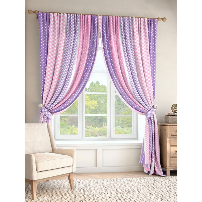 Шторы «Пангура», размер 200х280 см-2 шт и 2 подхвата