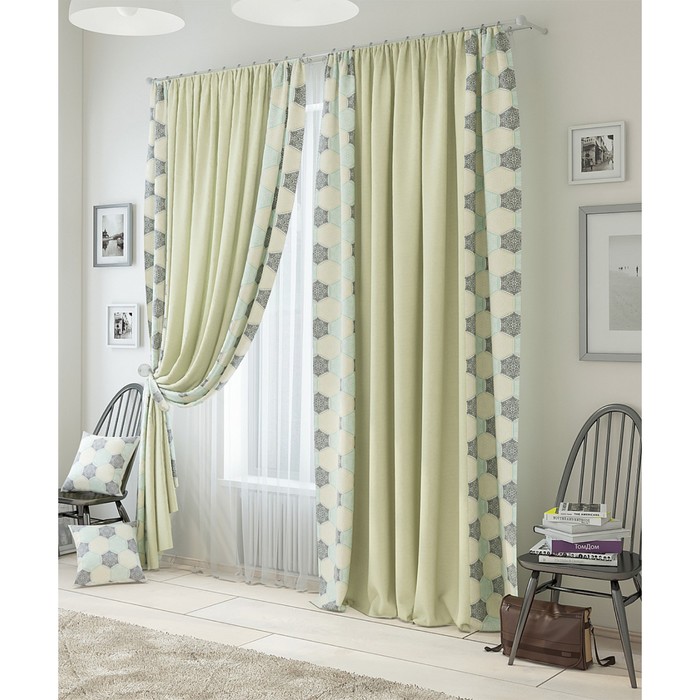 Комплект штор «Дильер», размер 210х260 см-2 шт и 2 подхвата