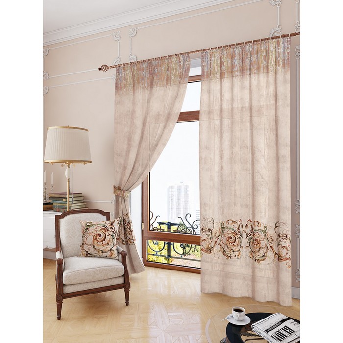 Комплект штор «Бониг», размер 150х280 см - 2 шт и 2 подхвата