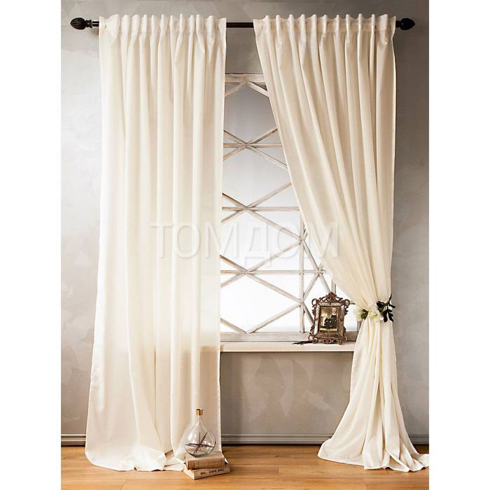 Комплект штор «Емис», размер 170х270 см - 2 шт и 2 подхвата, цвет экрю