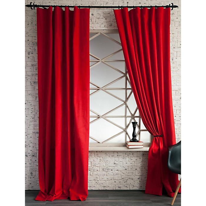 Шторы «Визл», размер 170х270 см - 2 шт, цвет красный
