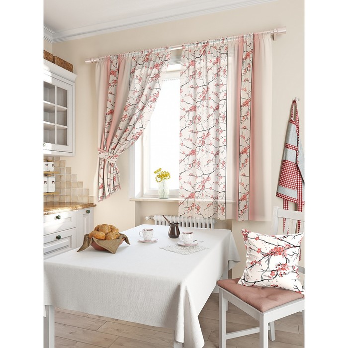 Комплект штор для кухни «Ориен», размер 150х180 см - 2 шт и 2 подхвата