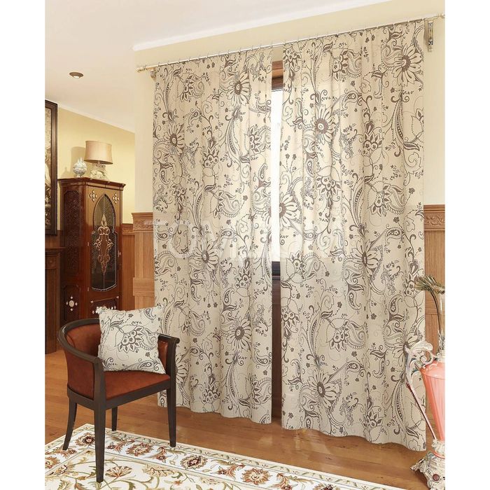 Шторы «Мелета-К», размер 150х260 см - 2 шт, цвет бежевый