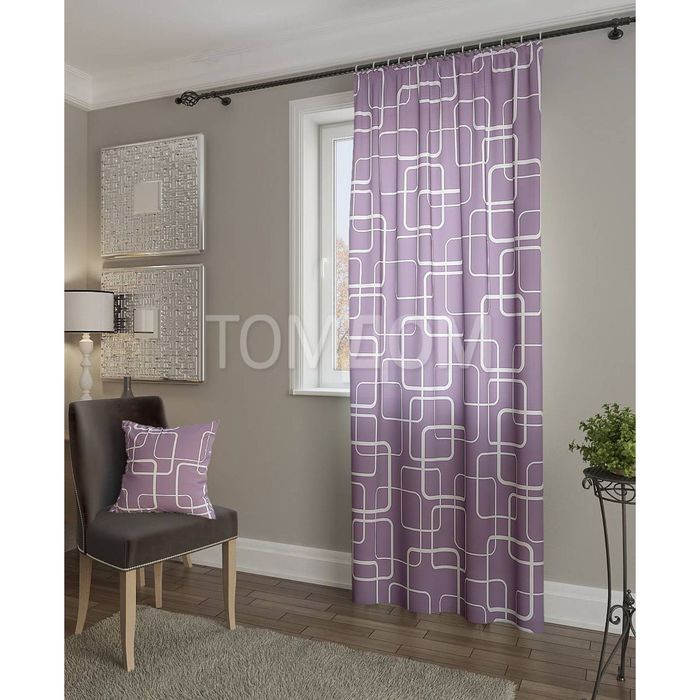 Штора «Экси-П», размер 148х260 см - 1 шт, цвет сиреневый