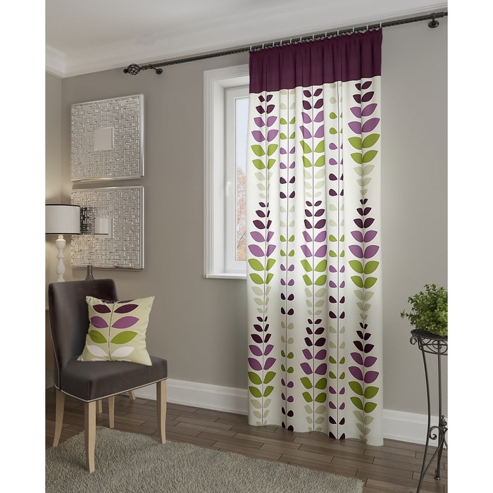 Штора «Вейла-П», размер 148х260 см - 1 шт, цвет сиреневый