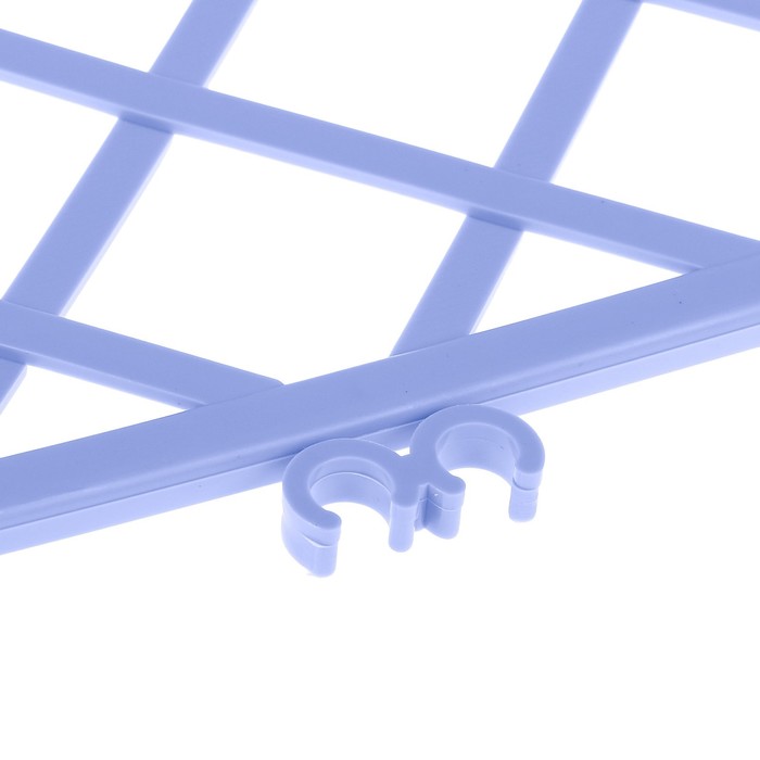 Ограждение декоративное, 36.5 х 220 см, 5 секций, пластик, синее, «Решётка»