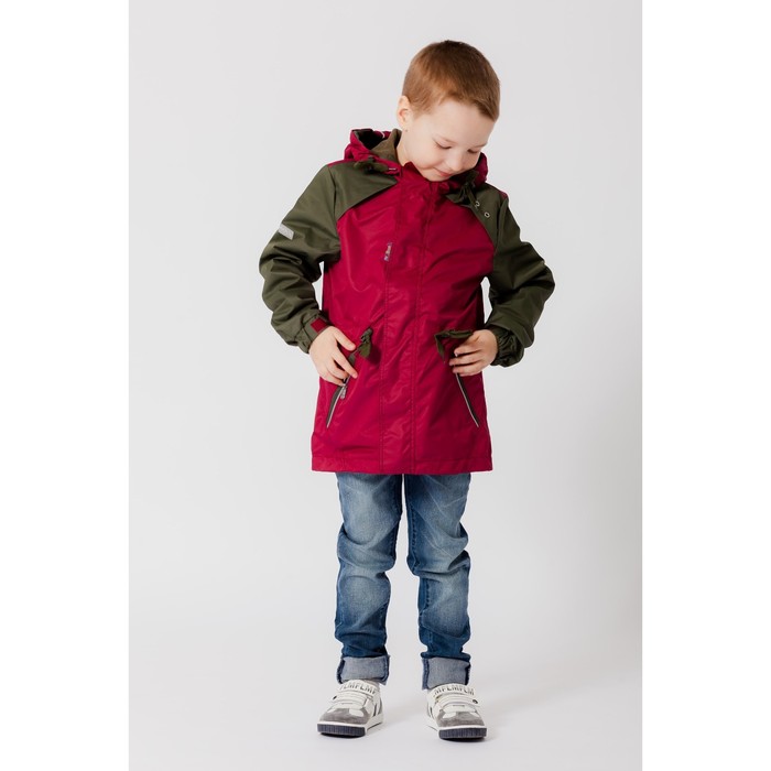Куртка для мальчика "ЛУКА", рост 128 см (64), цвет хаки/вино В10017-09