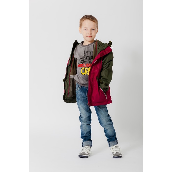 Куртка для мальчика "ЛУКА", рост 128 см (64), цвет хаки/вино В10017-09