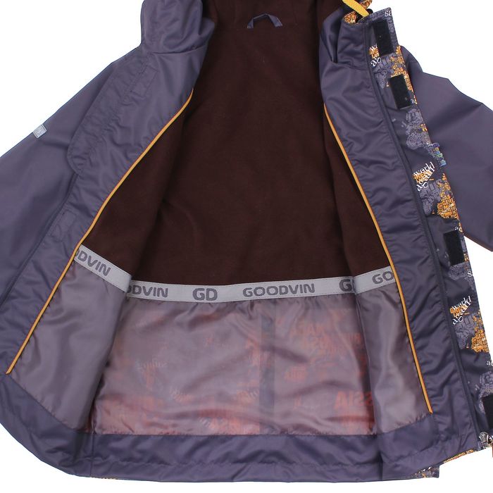 Куртка для мальчика "ЛУКА", рост 146 см (76), цвет асфальт, принт оранжевый В10017-09