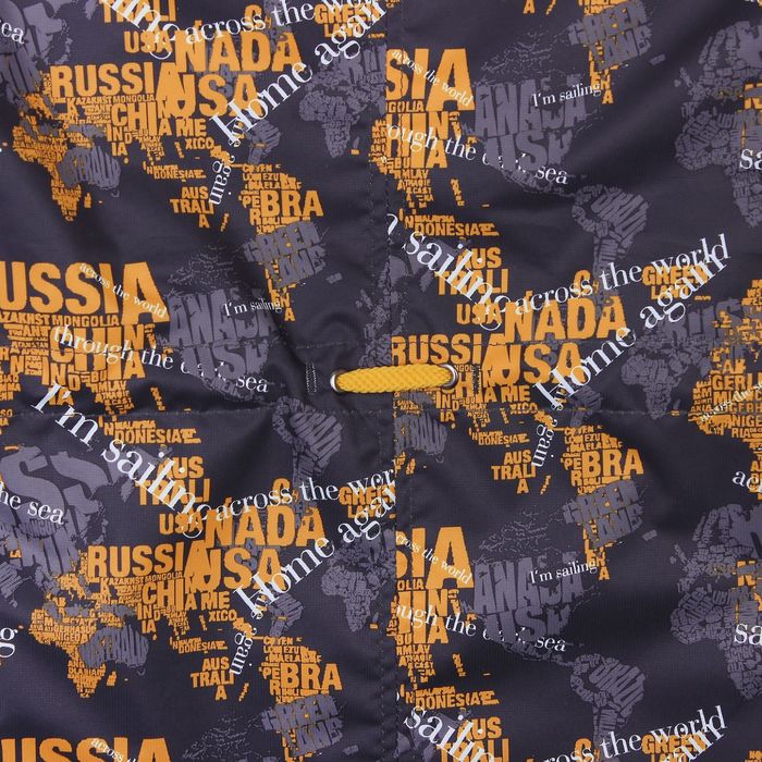 Куртка для мальчика "ЛУКА", рост 146 см (76), цвет асфальт, принт оранжевый В10017-09