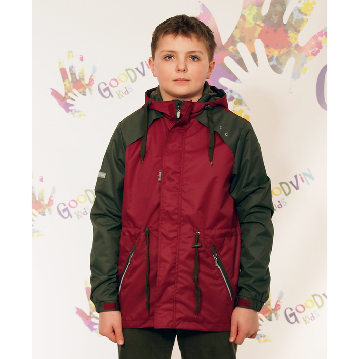 Куртка для мальчика "ЛУКА", рост 158 см (80), цвет хаки/вино В10017-09