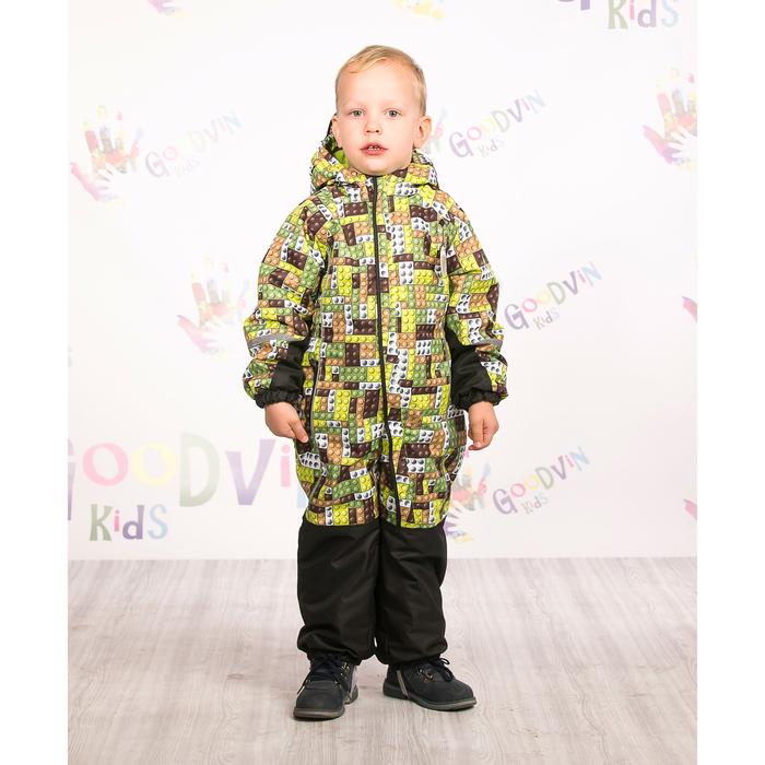 Комбинезон для мальчика "МАКС", рост 92 см (52), принт салатовый КМ21117-12_М