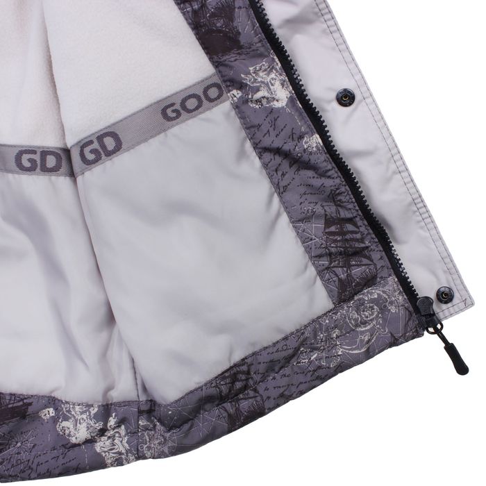 Куртка для мальчика "ГРЕЙ", рост 122 см (60), цвет серый, принт корабли К11017-15