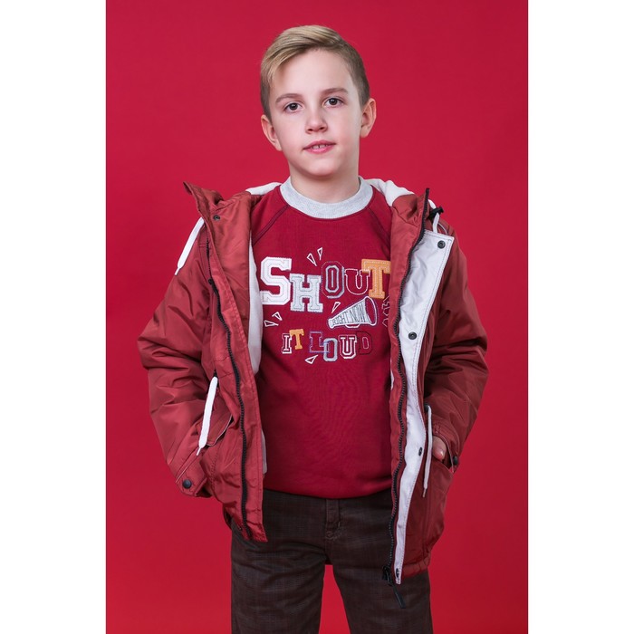Куртка для мальчика "ГРЕЙ", рост 140 см (72), цвет кирпич К11017-15