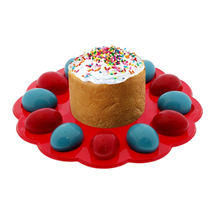 Пасхальная подставка на 12 яиц и кулич "ХВ"