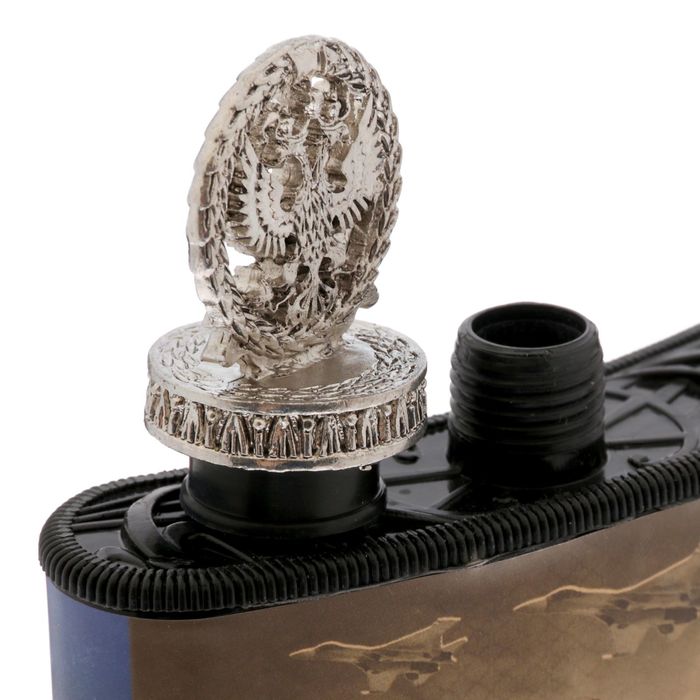 Фляжка с крышкой "Душой и разумом с Россией", 210 мл