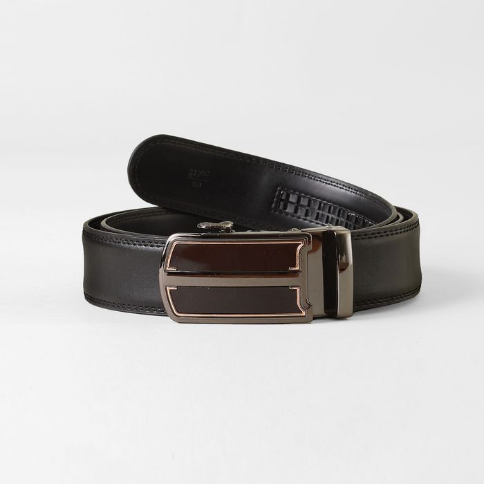 Ремень мужской, пряжка - автомат, ширина - 4 см, цвет чёрный